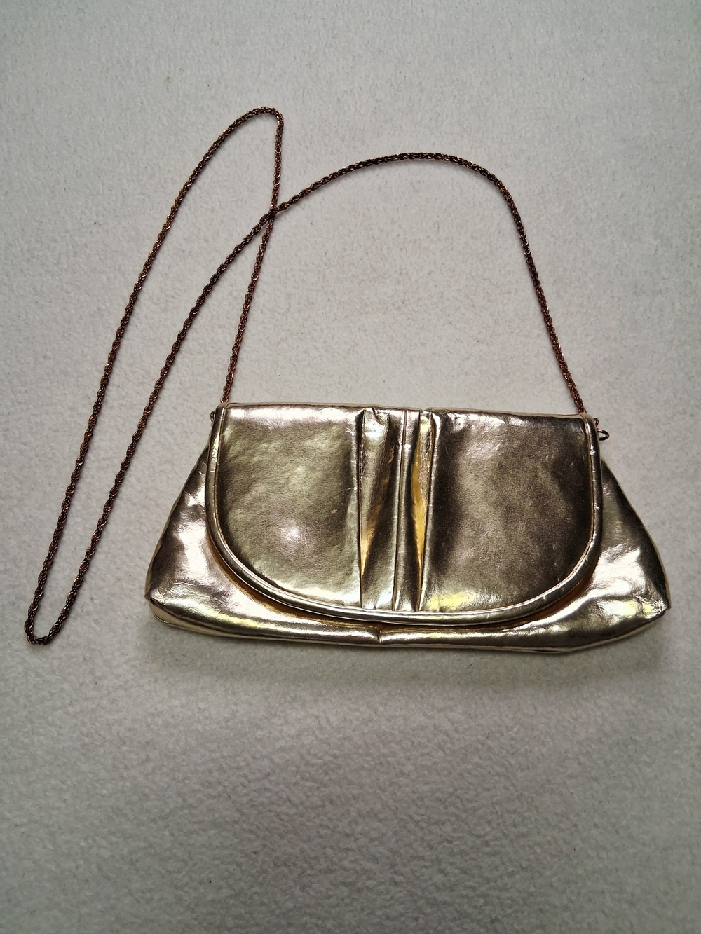 le chateau Metallic Gold Shoulder Bag